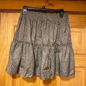 Army green polka dot skirt